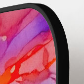 Waterverf regenboog kleuren gepersonaliseerde kuns pickleball paddle (Links Detail)