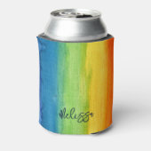 Waterverf Regenboog kleurrijk Aangepast Modern Blikjeskoeler (Blikje Achterkant)