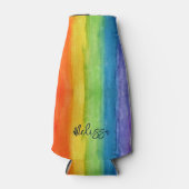Waterverf Regenboog kleurrijk Aangepast Modern Flesjeskoeler (Voorkant)