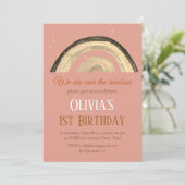 Waterverf Regenboog Meisje Eerste Verjaardag Boho Kaart (Staand voorkant)