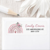 Waterverf regenboog meisje retour adres label (Insitu)