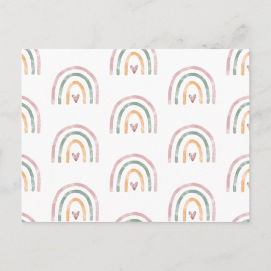 Waterverf Regenboog met aankondiging hartslag (Achterkant)