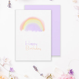 Waterverf regenboog moderne verjaardagskaart