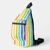 Waterverf Regenboog Monogram Strepen Gepersonalise Sling Bag (Rechterhoek)