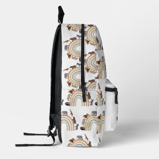 Waterverf Regenboog Oerwoud Dieren Aangepaste naam Bedrukte Rugzak (Links)
