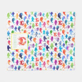 Waterverf regenboog onder Zee krab gepersonaliseer Fleece Deken (Voorkant (Horizontaal))
