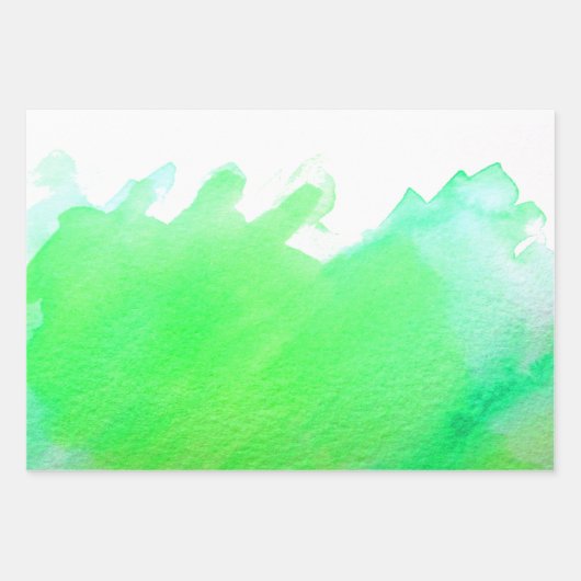 Waterverf regenboog oranje rood en groen inpakpapier vel (Voorkant 2)