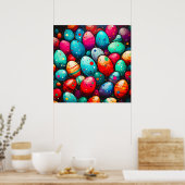 Waterverf regenboog paaseieren poster (Keuken)