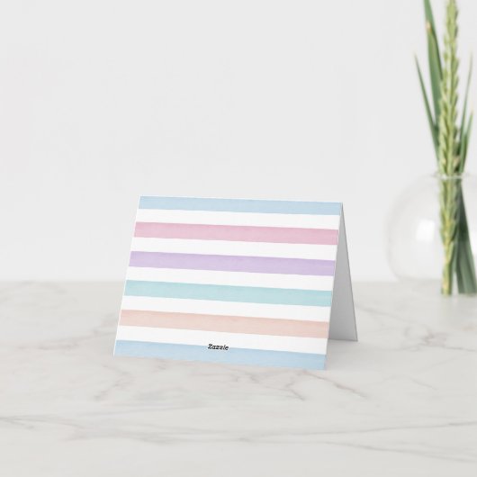 Waterverf regenboog pastel baby shower strooien bedankkaart (Achterkant)