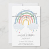 Waterverf regenboog pastel baby sprinkle kaart (Voorkant)