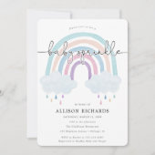 Waterverf regenboog pastel baby sprinkle kaart (Voorkant)