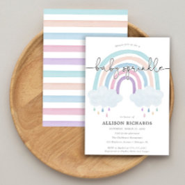 Waterverf regenboog pastel baby sprinkle kaart