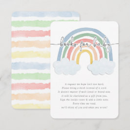 Waterverf regenboog pastel boeken voor baby behuiz informatiekaartje