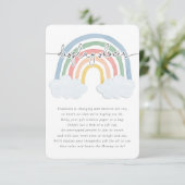 Waterverf regenboog pastel display douche informatiekaartje (Staand voorkant)