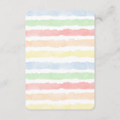 Waterverf regenboog pastel display douche informatiekaartje (Achterkant)
