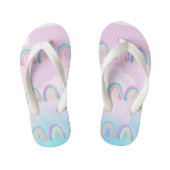 Waterverf regenboog Pastel Roze en blauw Kinder Teenslippers (Voetbed)