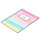 Waterverf regenboog pastelstrepen gepersonaliseerd notitieboek (Linkerzijde)
