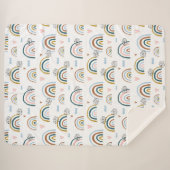 Waterverf Regenboog Patroon Sherpa Deken (Voorkant (horizontaal))