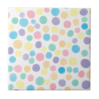 Waterverf regenboog polka stippen tegeltje