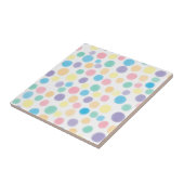Waterverf regenboog polka stippen tegeltje (Zijkant)