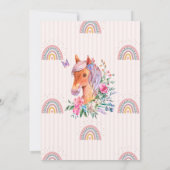 Waterverf Regenboog Pony Bloemen Verjaardag Kaart (Achterkant)