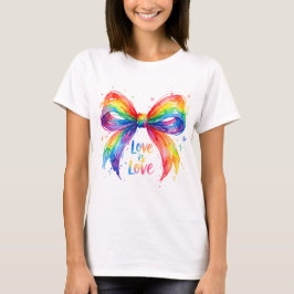 Waterverf Regenboog Pride Strik "Liefde is Liefde" T-shirt
