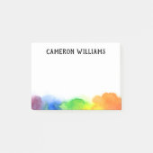 Waterverf regenboog rand met naam voor kunstenaars post-it® notes (Voorkant)