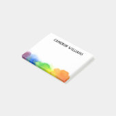 Waterverf regenboog rand met naam voor kunstenaars post-it® notes (Schuin)