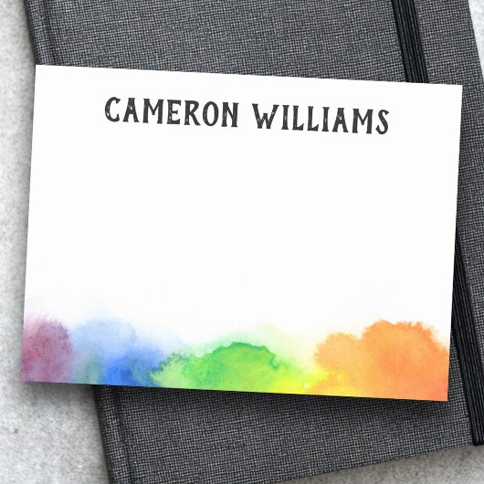 Waterverf regenboog rand met naam voor kunstenaars post-it® notes