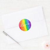 Waterverf regenboog ronde sticker (Envelop)