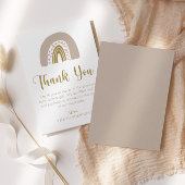 Waterverf regenboog roze hart | Baby Shower Bedankkaart