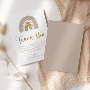 Waterverf regenboog roze hart Baby Shower Bedankkaart