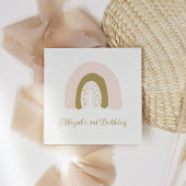 Waterverf Regenboog Roze Pastel Verjaardagsfeest Servet