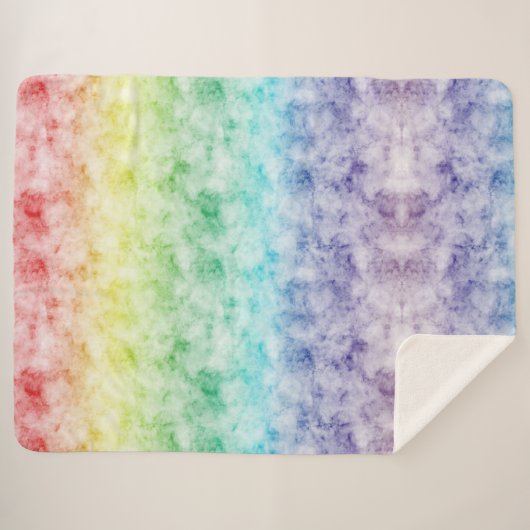 Waterverf regenboog sherpa deken (Voorkant (horizontaal))