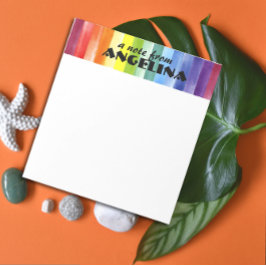 Waterverf regenboog spat witte letter notitieblok