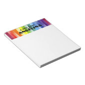 Waterverf regenboog splash witte letter notitieblok (Schuin)