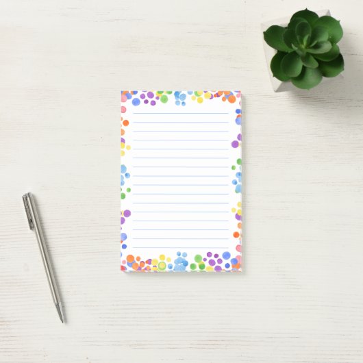 Waterverf Regenboog Stippen Notitieblok Post-it® Notes (Kantoor)