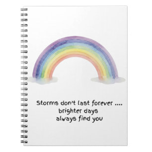 Waterverf Regenboog Stormen Duren Niet Eeuwig Notitieboek