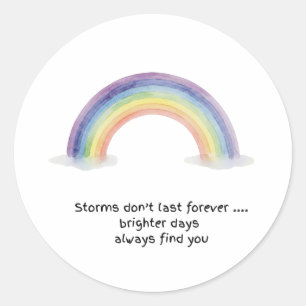 Waterverf Regenboog Storms Duren Niet Ronde Sticker