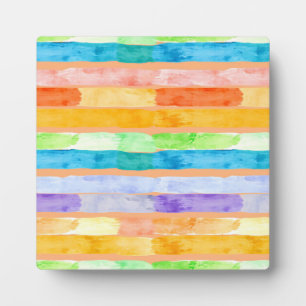 Waterverf Regenboog Strepen Abstract Fotoplaat