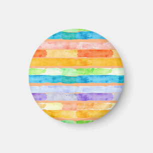 Waterverf Regenboog Strepen Abstract Magneet