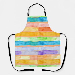 Waterverf Regenboog Strepen Abstract Schort