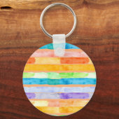 Waterverf Regenboog Strepen Abstract Sleutelhanger (Achterkant)