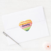 Waterverf regenboog strepen hart sticker (Envelop)