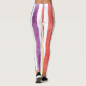 Waterverf regenboog strepen kleurrijke zomer leggings (Achterkant)
