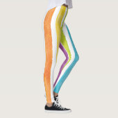 Waterverf regenboog strepen kleurrijke zomer leggings (Rechts)