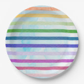 Waterverf Regenboog Stripe Art Party Bord (Voorkant)