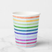 Waterverf Regenboog Stripe Art Party Cup Papieren Bekers (Rechts)