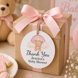 Waterverf Regenboog Teddybeer Baby Shower Favor Bedankjes Labels