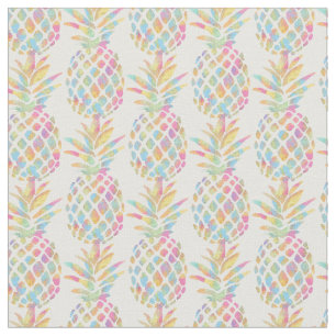 Waterverf Regenboog Tropische Ananas Stof